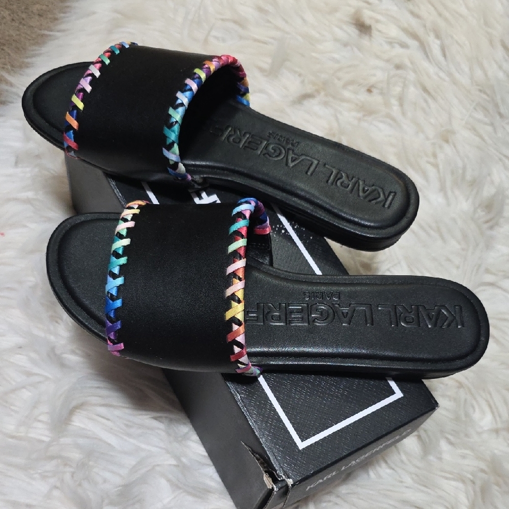 NEW Karl Lagerfeld Cenie Leather Sandals- 7.5